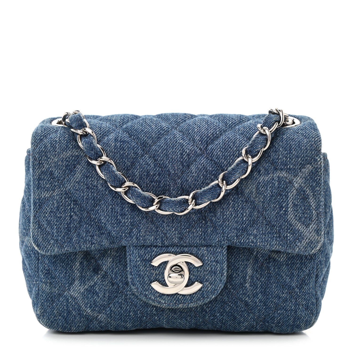 Chanel Denim CC Quilted Mini Square Flap Blue 1 of 12