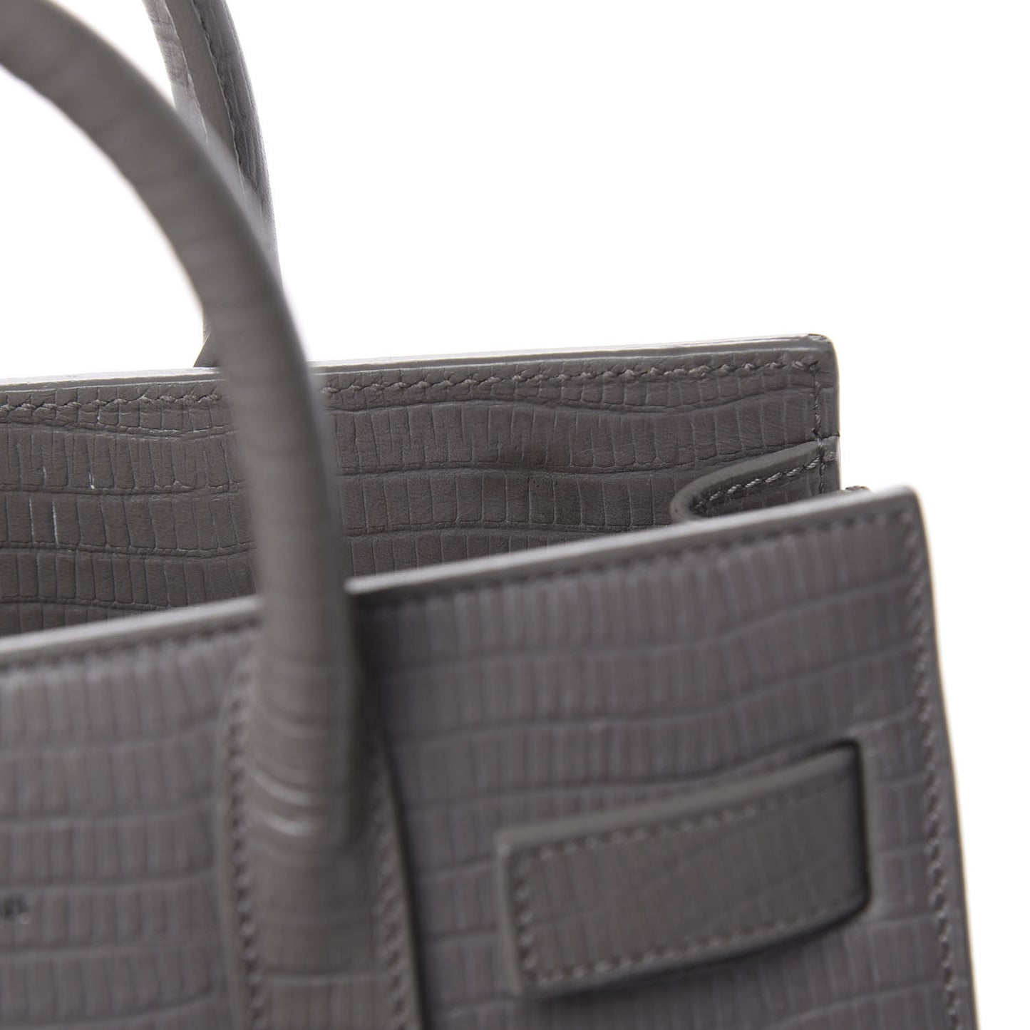 Calfskin Lizard Embossed Nano Sac De Jour Fog