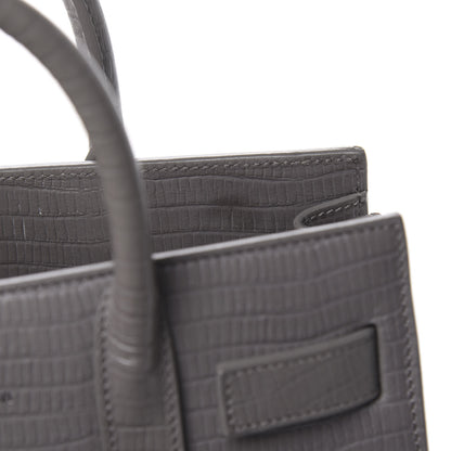 Saint Laurent Calfskin Lizard Embossed Nano Sac De Jour Fog 11 of 15