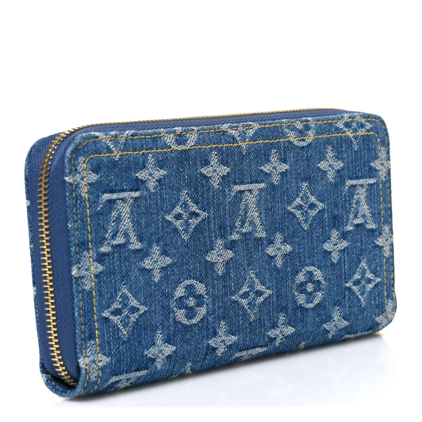 LV X TM Monogram Denim Cerises Zippy Wallet Blue