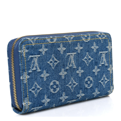 Louis Vuitton LV X TM Monogram Denim Cerises Zippy Wallet Blue 3 of 7