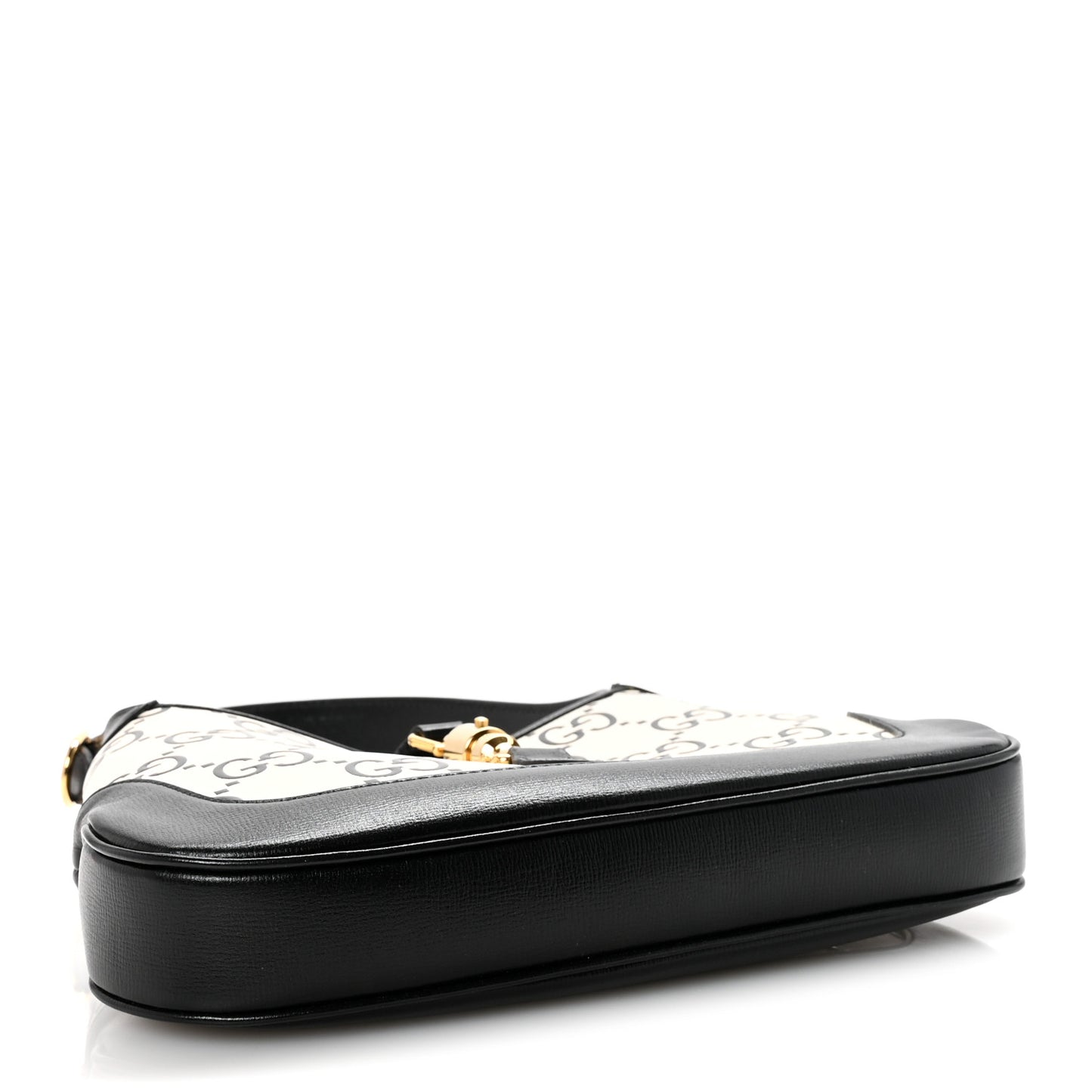 Azalea Calfskin GG Monogram Bi-Color Debossed Small Jackie 1961 Hobo Mystic White Black