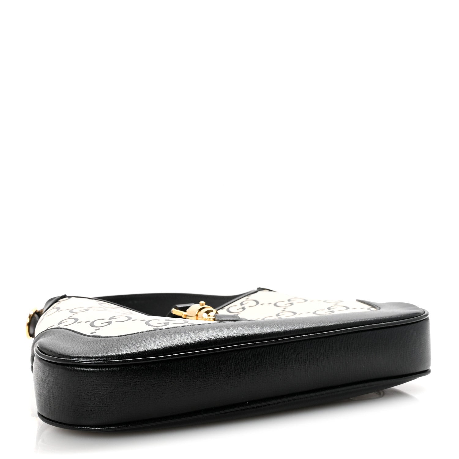 Gucci Azalea Calfskin GG Monogram Bi-Color Debossed Small Jackie 1961 Hobo Mystic White Black 4 of 10