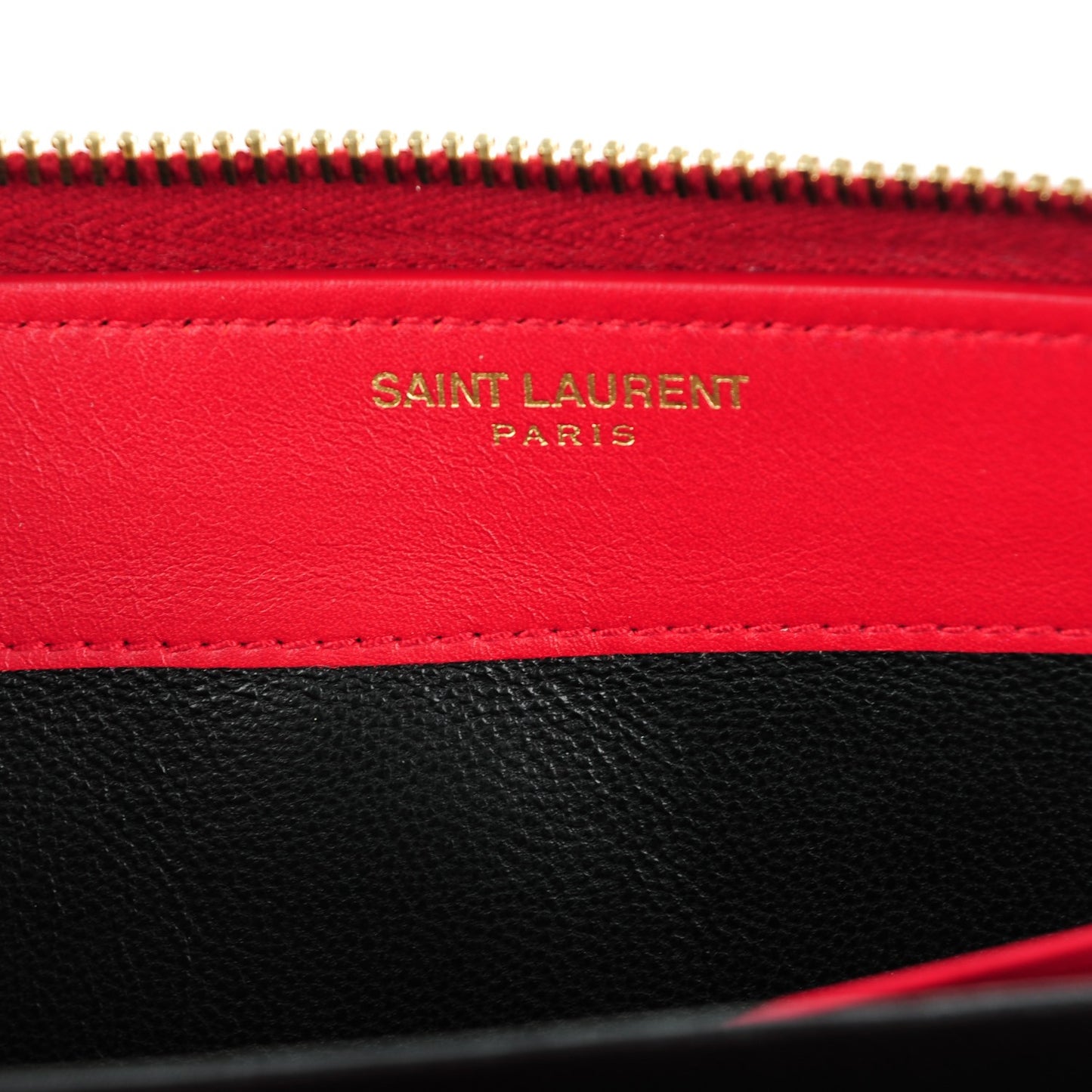 Calfskin Classic Y Ligne Zip Around Wallet Red