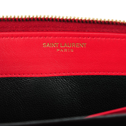 Saint Laurent Calfskin Classic Y Ligne Zip Around Wallet Red 6 of 7