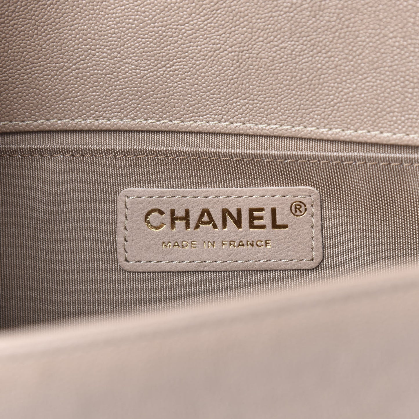 Caviar Quilted Medium Boy Flap Dark Beige