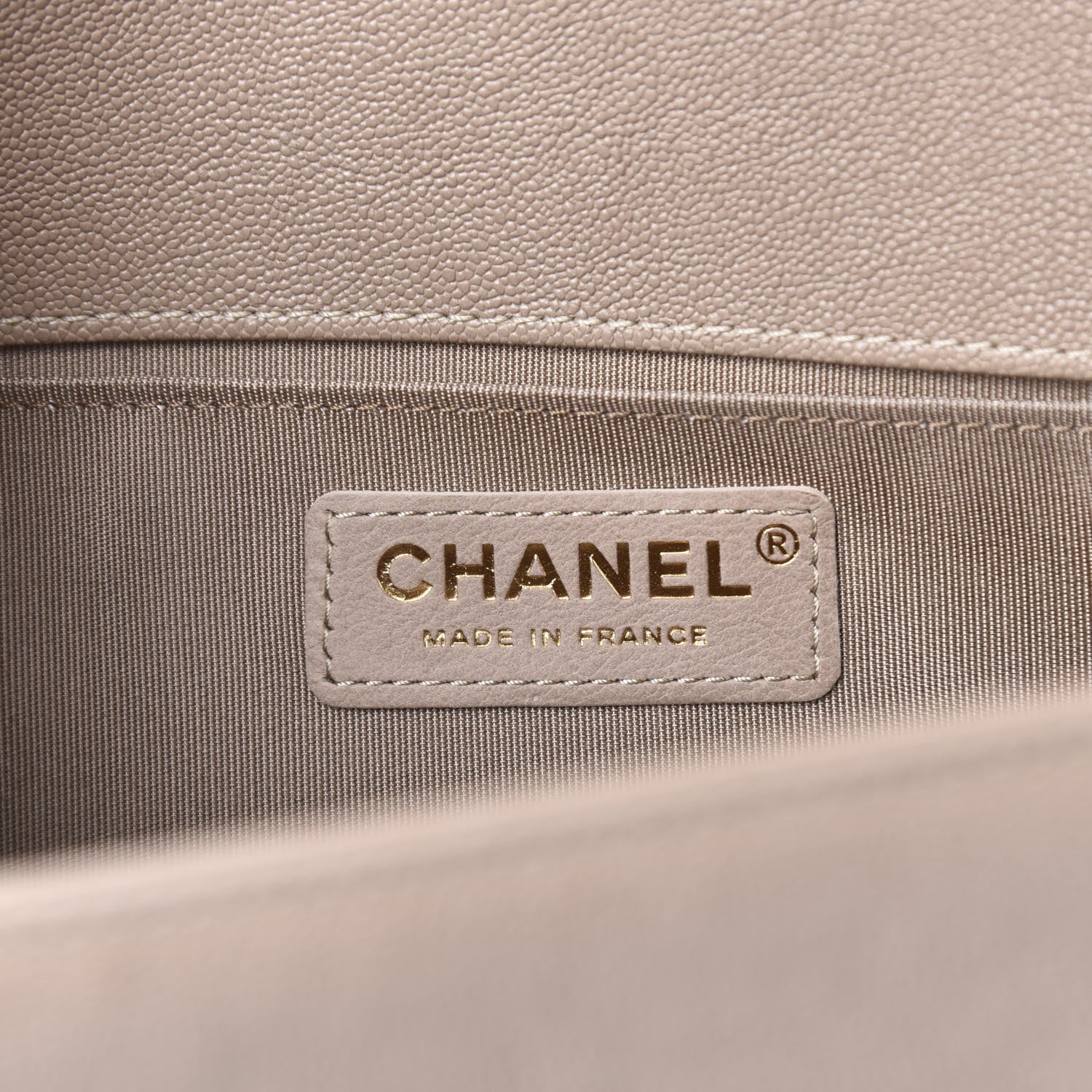 Chanel Caviar Quilted Medium Boy Flap Dark Beige 6 of 11