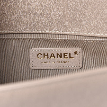 Chanel Caviar Quilted Medium Boy Flap Dark Beige 6 of 11