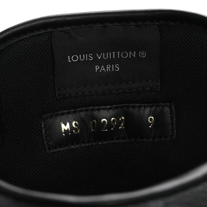Louis Vuitton Calfskin Monogram Eclipse Mens Rivoli High Top Sneakers 9 Black Grey 9 of 10