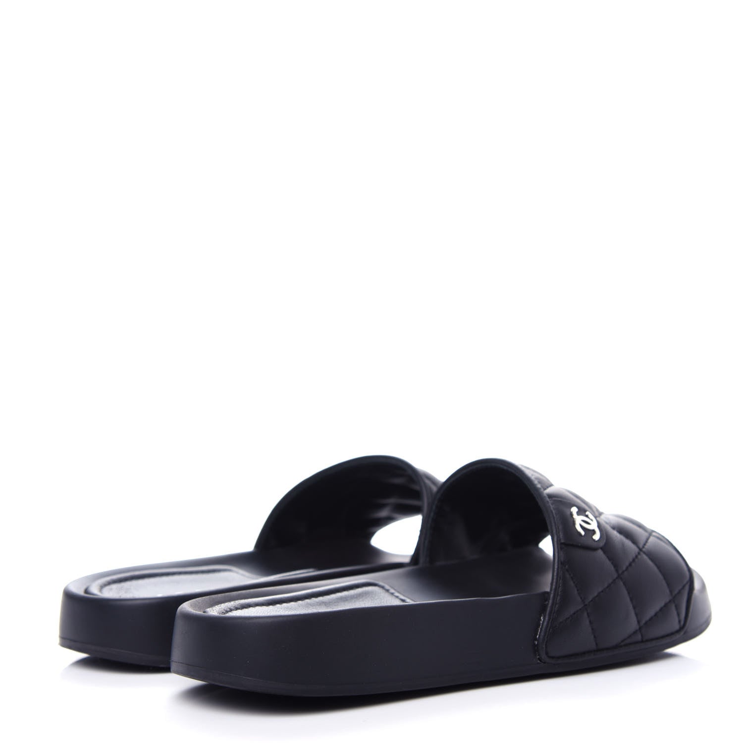 Chanel Lambskin Quilted CC Mules Sandals 35 Black 4 of 11