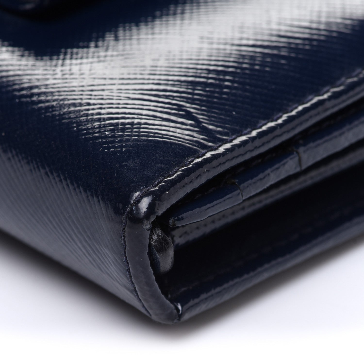 Prada Saffiano Vernice Bow Continental Wallet Baltico 12 of 15