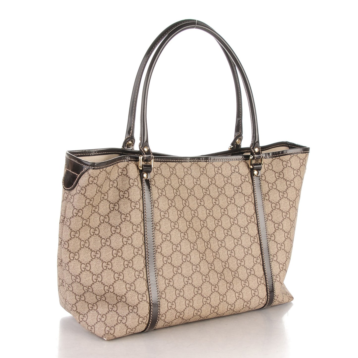 GG Plus Monogram Tattoo Heart Medium Joy Tote Dark Brown