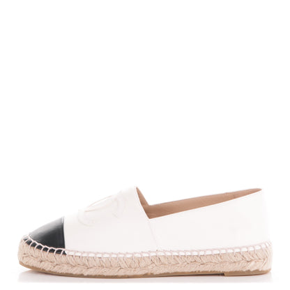 Chanel Lambskin Espadrilles White Black 38 1 of 10