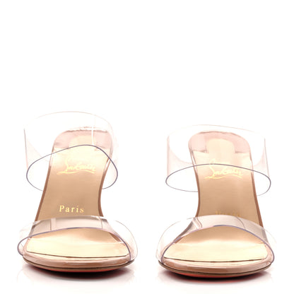 Christian Louboutin Patent PVC Just Nothing 85 Slide Sandals 40 Nude 2 of 9