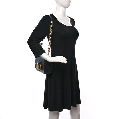 Valentino Garavani Grainy Calfskin Stud Sign Shoulder Bag Black 2 of 14