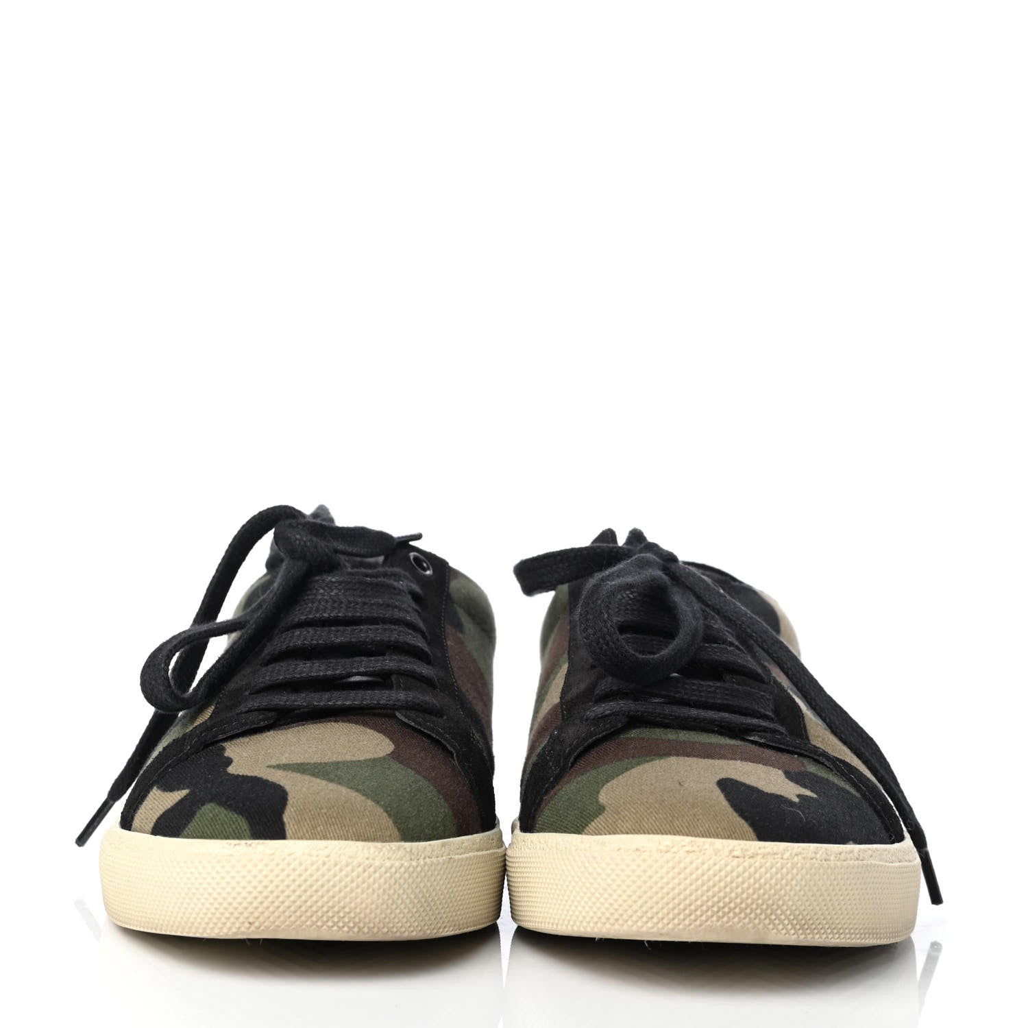 Saint Laurent Canvas Camouflage Signa SL/06 Low Top Sneakers 41 Kaki 2 of 10