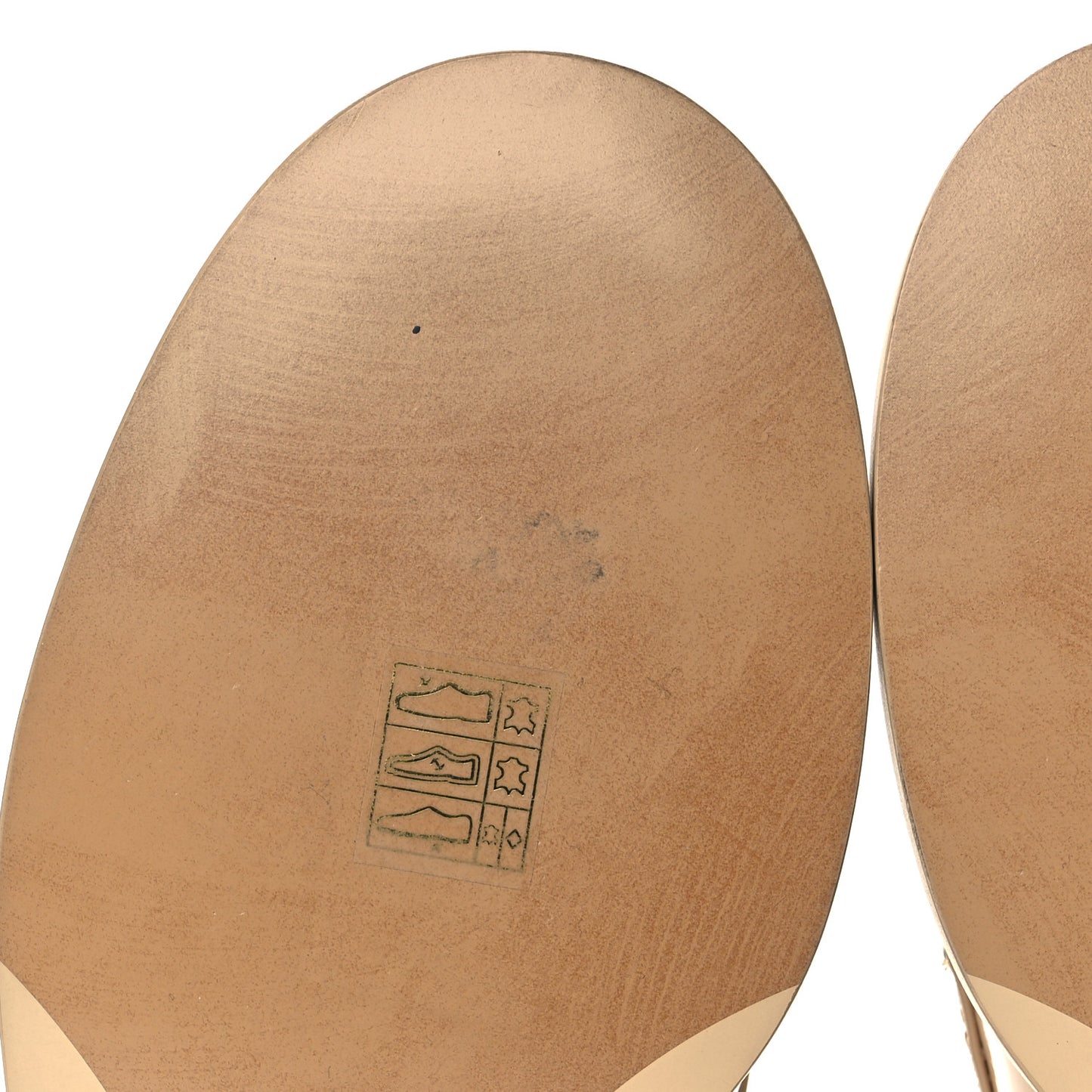 Shiny Calfskin Logo Loafers 37.5 Beige