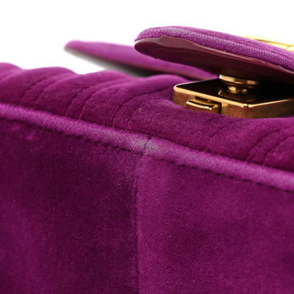 Gucci Velvet Matelasse Small GG Marmont Shoulder Bag Fuchsia Violet Cyclamen 13 of 18