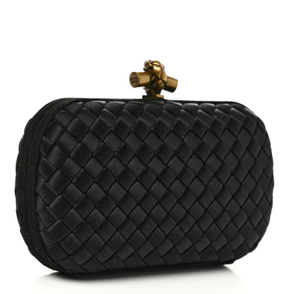 Bottega Veneta Satin Intreccio Impero Knot Clutch Black 3 of 8