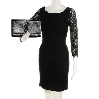 Saint Laurent Textured Patent Monogram Large Belle De Jour Clutch Black 2 of 7