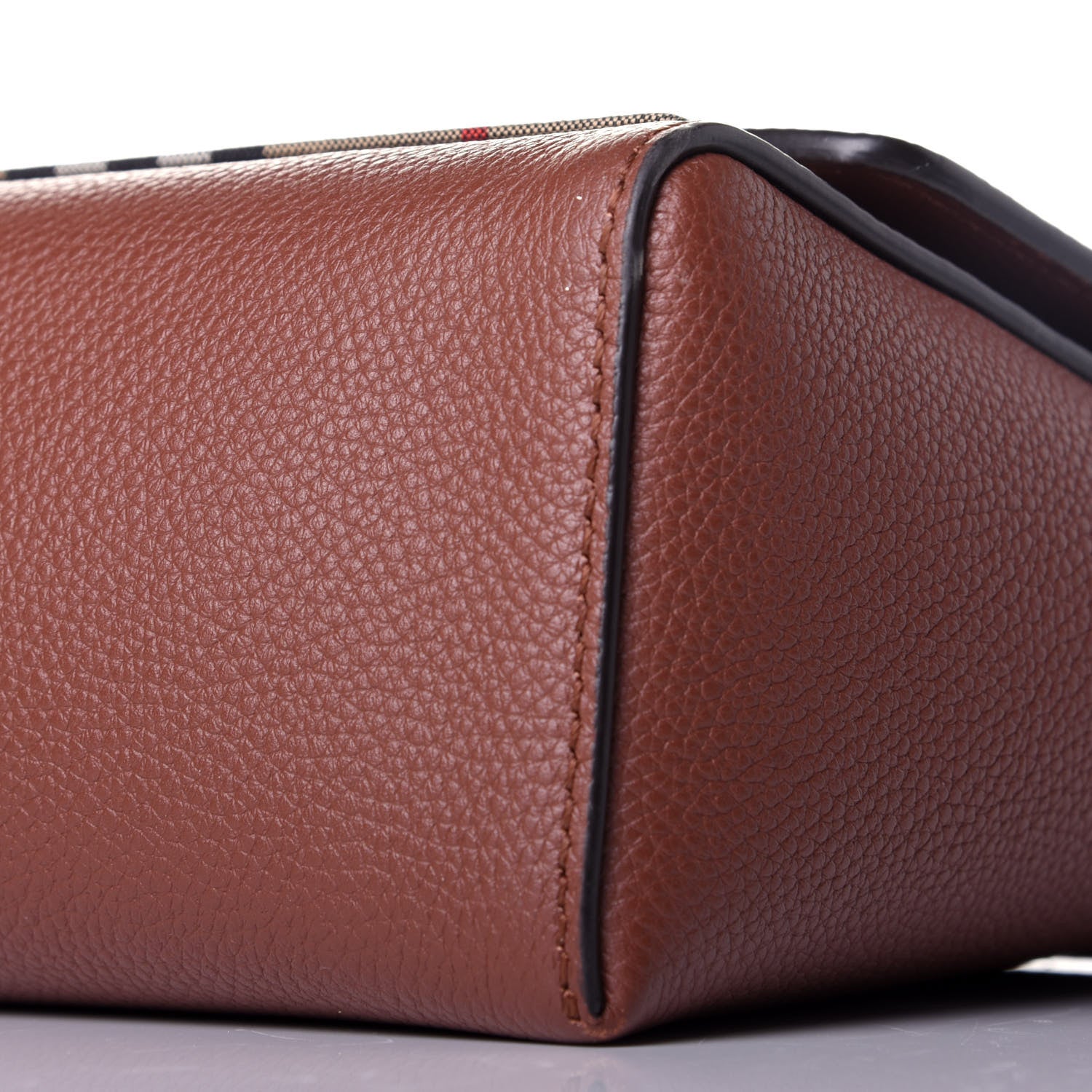 Burberry Calfskin Vintage Check Note Crossbody Bag Tan 8 of 8
