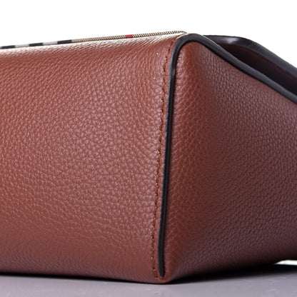 Burberry Calfskin Vintage Check Note Crossbody Bag Tan 8 of 8