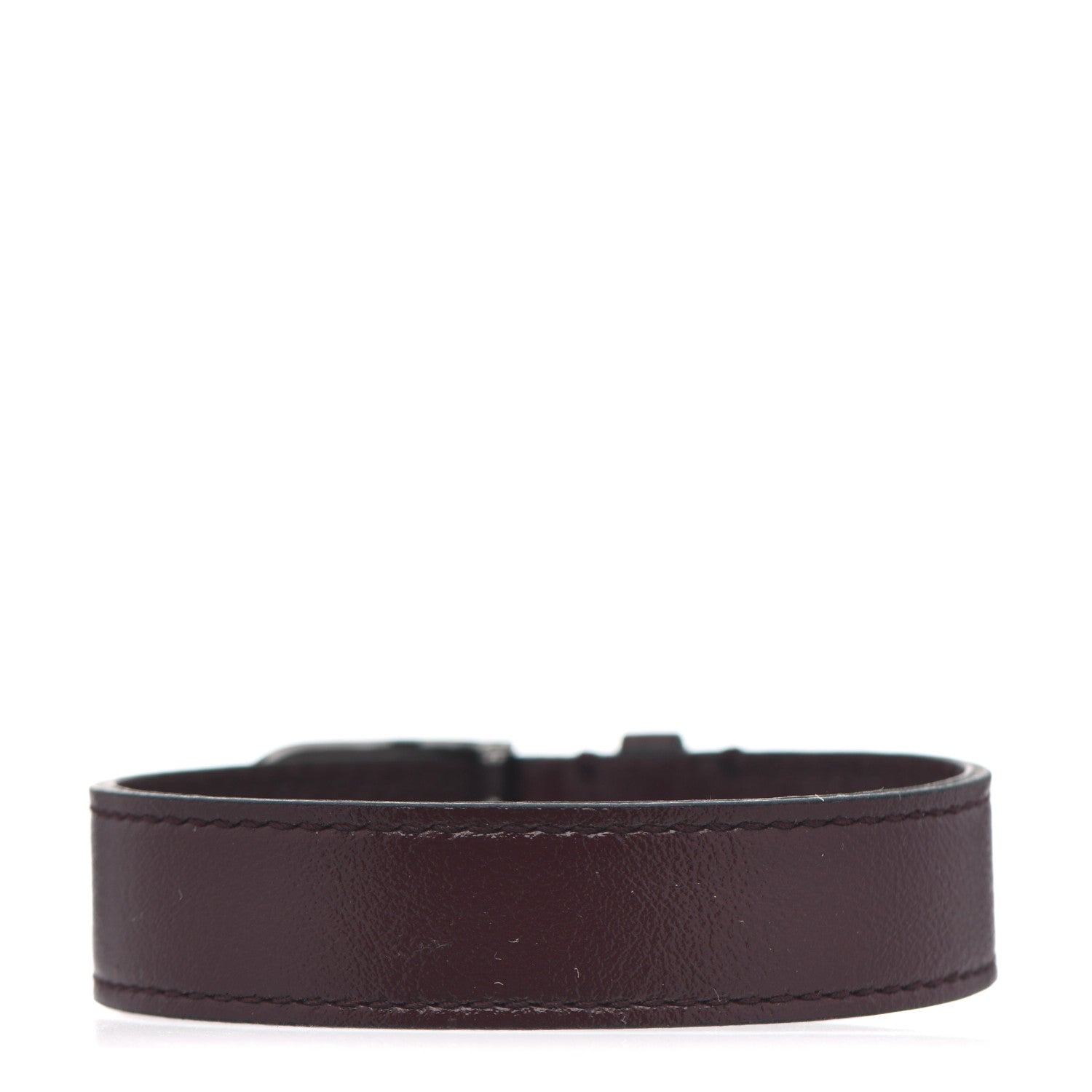 Gucci Stainless Steel 18K Yellow Gold Calfskin Interlocking Bracelet Bordeaux 2 of 3
