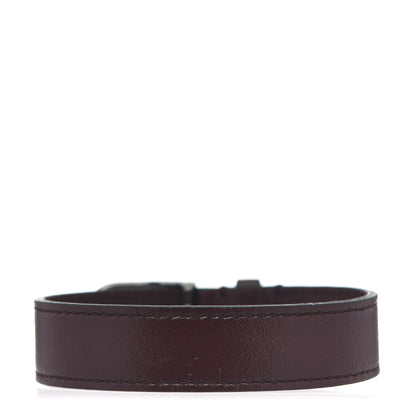 Gucci Stainless Steel 18K Yellow Gold Calfskin Interlocking Bracelet Bordeaux 2 of 3