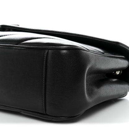 Saint Laurent Lambskin Chevron Quilted Medium Loulou Black 11 of 13
