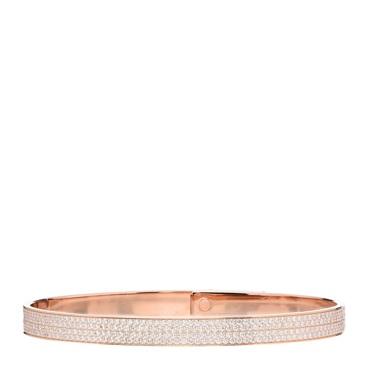 Hermes 18K Rose Gold Diamond PM Kelly Full Pave Bracelet LG 3 of 6