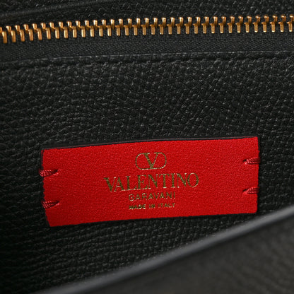 Valentino Garavani Grainy Calfskin Vlogo Wallet On Chain Black 7 of 10