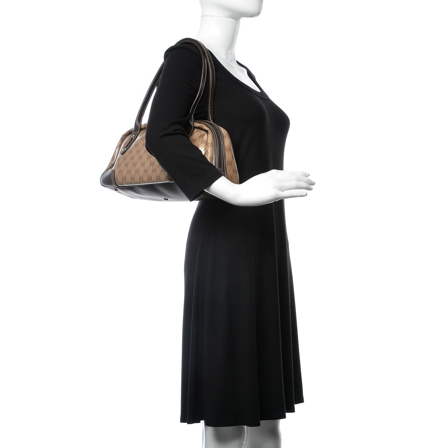 Crystal Monogram Web Princy Boston Brown