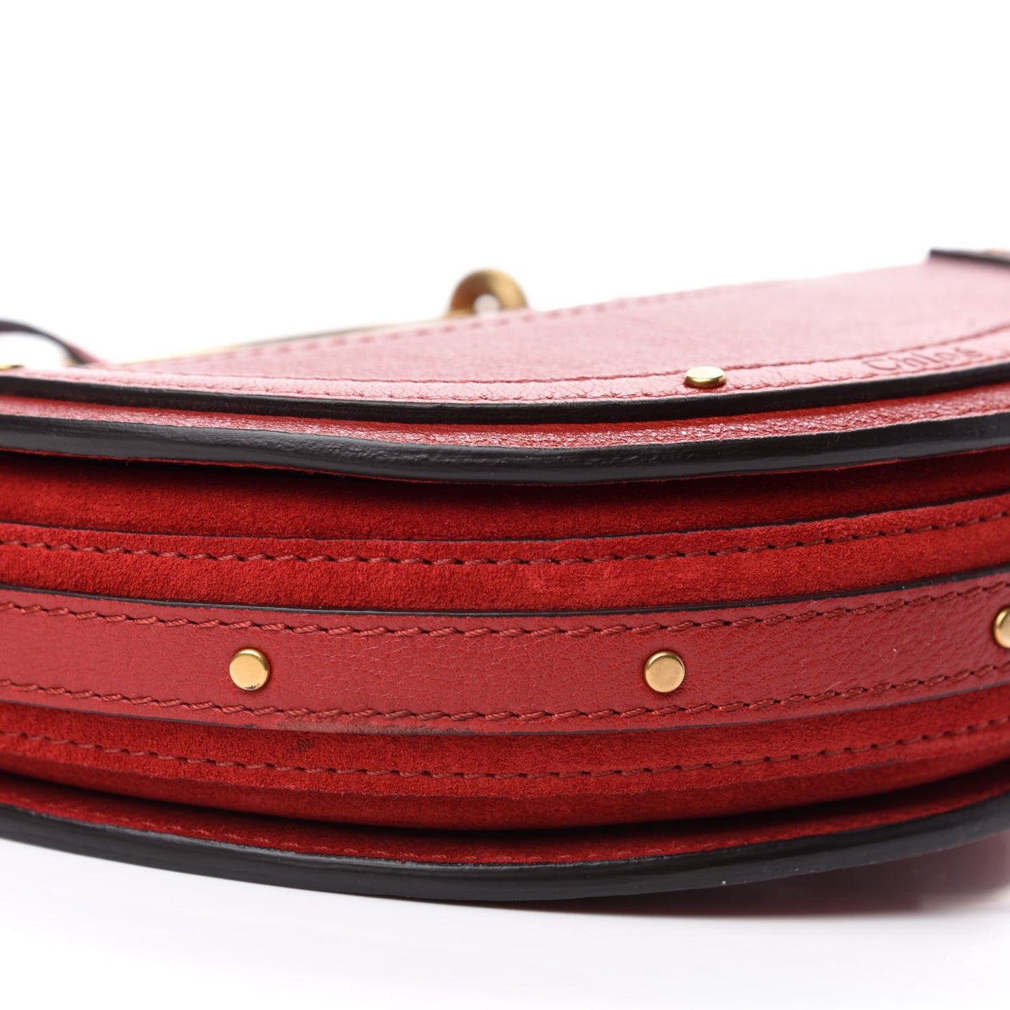 Shiny Goatskin Smooth Calfskin Suede Small Pixie Bag Dahlia Red