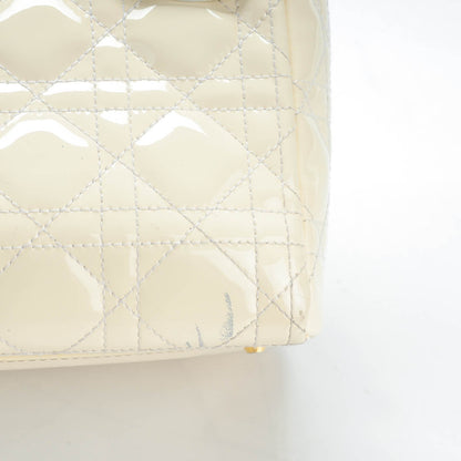 Christian Dior Patent Cannage Medium Lady Dior White 9 of 11