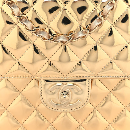 Chanel Mirror Calfskin Metallic Calfskin Quilted Hollywood Boulevard Backpack With Coin Purse Gold 10 of 12