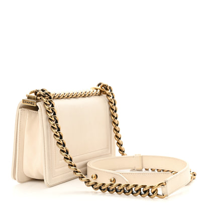 Chanel Glazed Calfskin Small Boy Flap Ivory 3 of 15