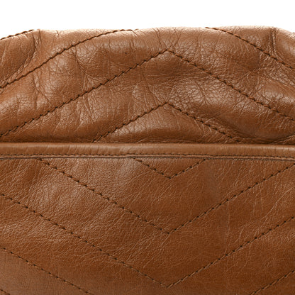 Saint Laurent Crinkled Calfskin Matelasse Monogram Medium Niki Chain Satchel Caramel 15 of 17