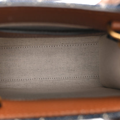 Gucci New Denim GG Monogram Dollar Calfskin Mini Retro Interlocking G Tote Bag Blue Tea Cuir Epilog 5 of 11