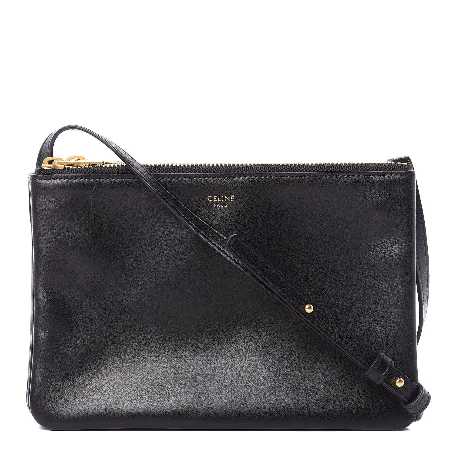 Celine Lambskin Small Trio Crossbody Bag Black 1 of 12