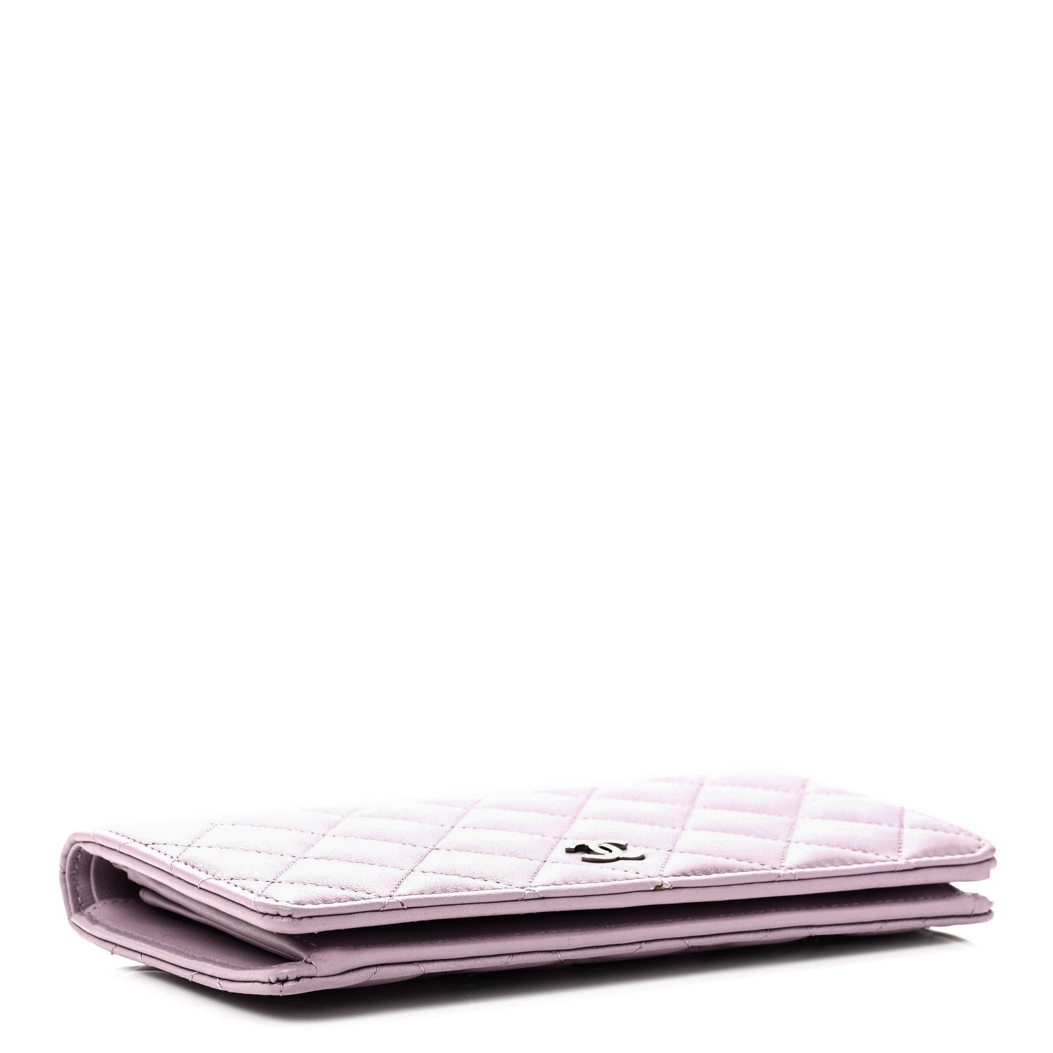 Chanel Lambskin Quilted Yen Wallet Purple 4 of 9