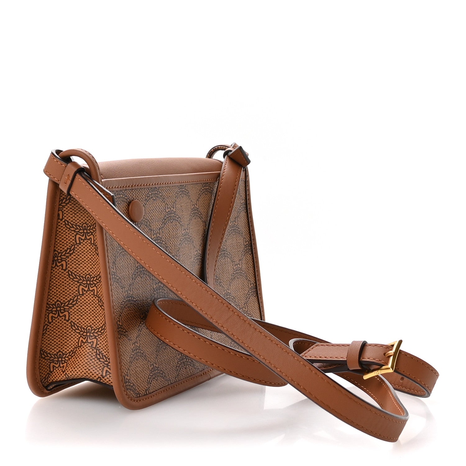 MCM Lauretos Nappa Small Himmel Crossbody Cognac 4 of 10