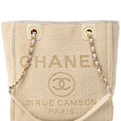 Chanel Lurex Boucle Mini Deauville Tote White 9 of 10