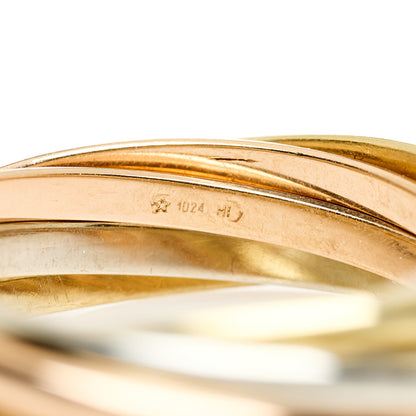Cartier 18K Pink White Yellow Gold 7 Band Trinity Ring 51 5.75 5 of 6