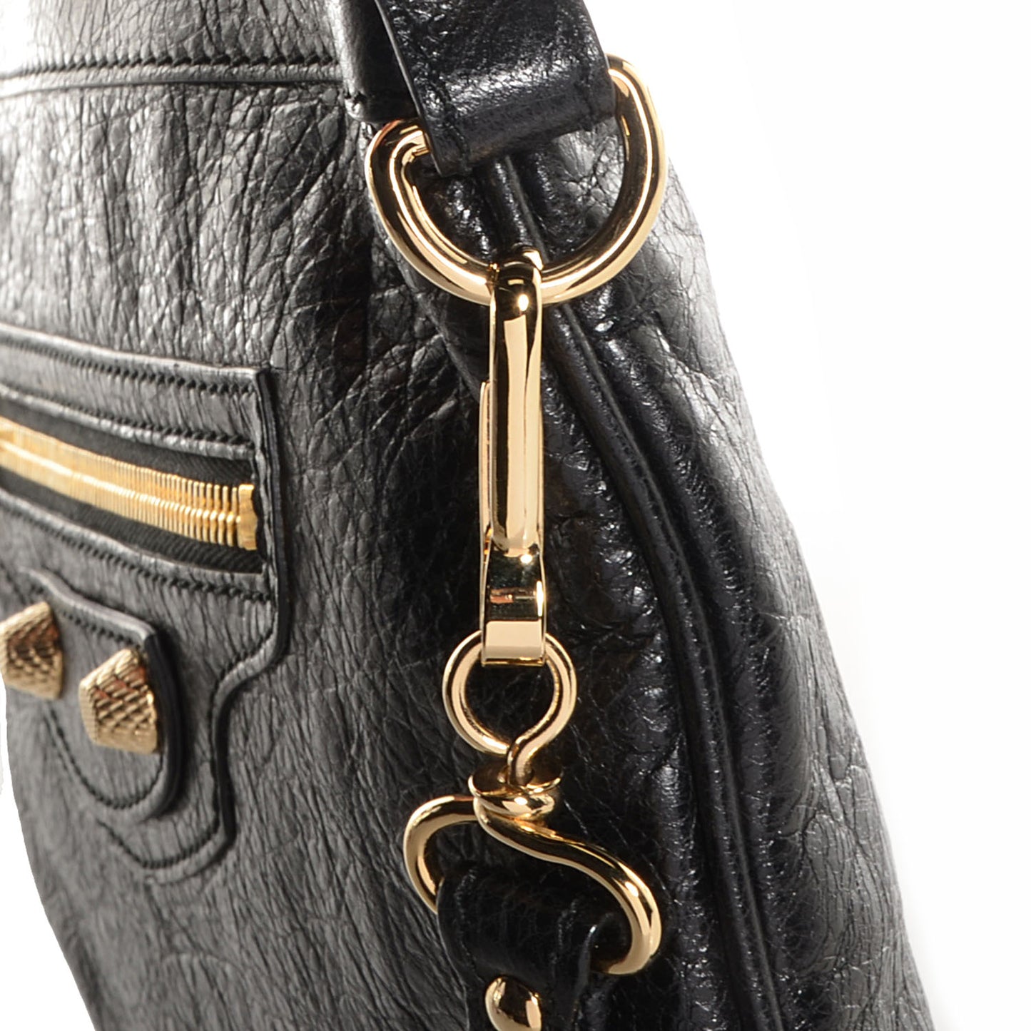 Agneau Giant 12 Gold Hardware Flat Handle Clutch Black
