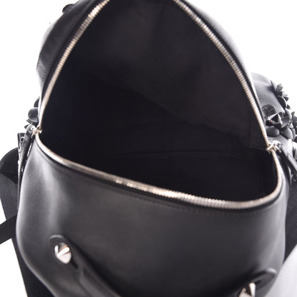Fendi Vitello Dolce All Over Flowerland Large Backpack Black 5 of 9