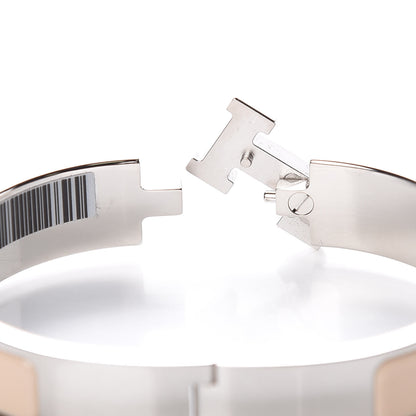 Hermes Narrow Enamel Clic Clac H Bracelet PM Beige Nacre 4 of 6