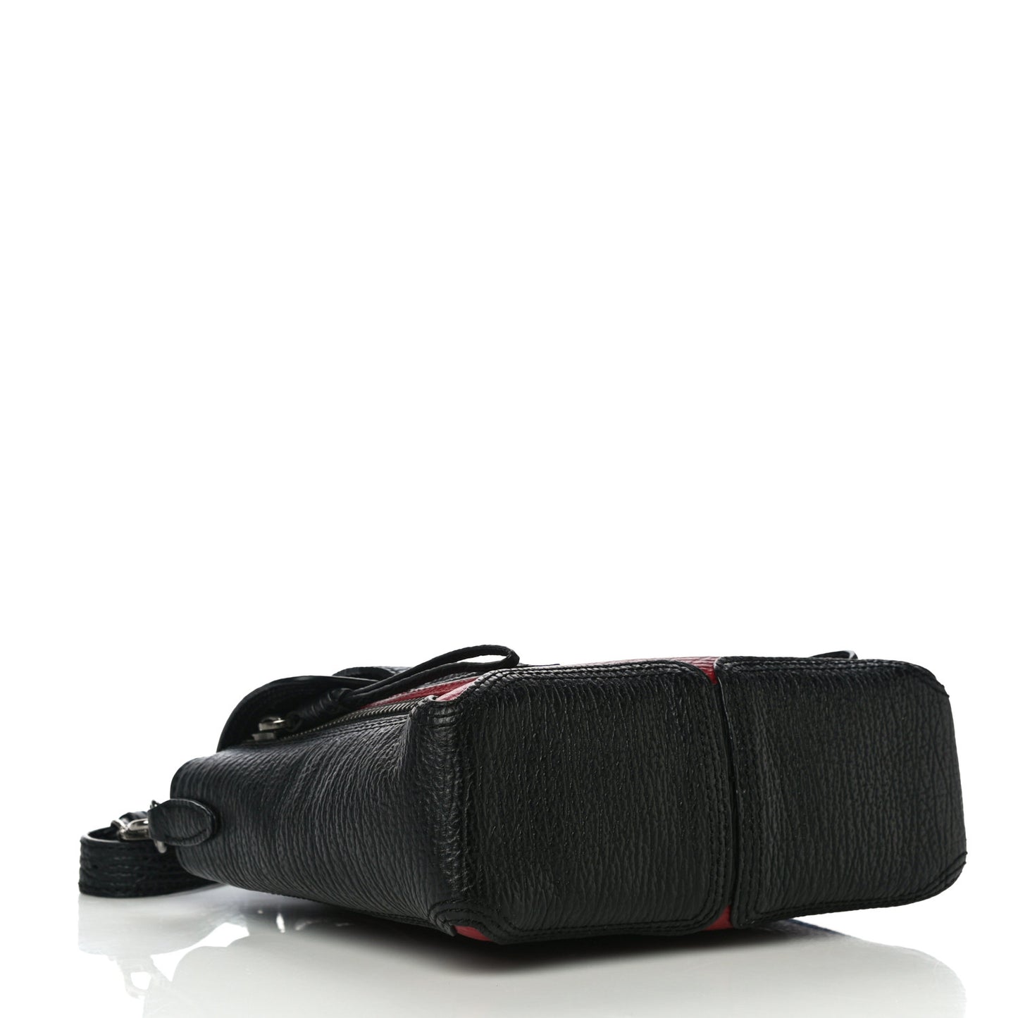Textured Calfskin Mini Pashli Satchel Crimson Black