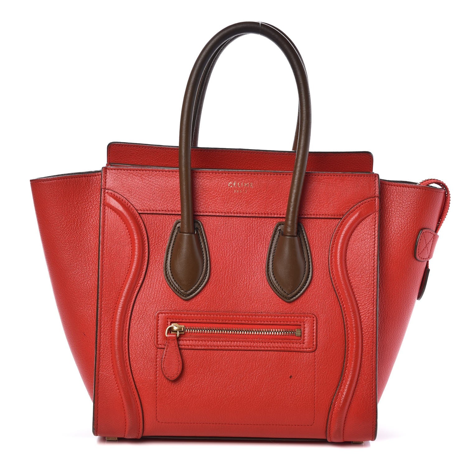 Celine Goatskin Micro Bi-Color Luggage Red 1 of 11