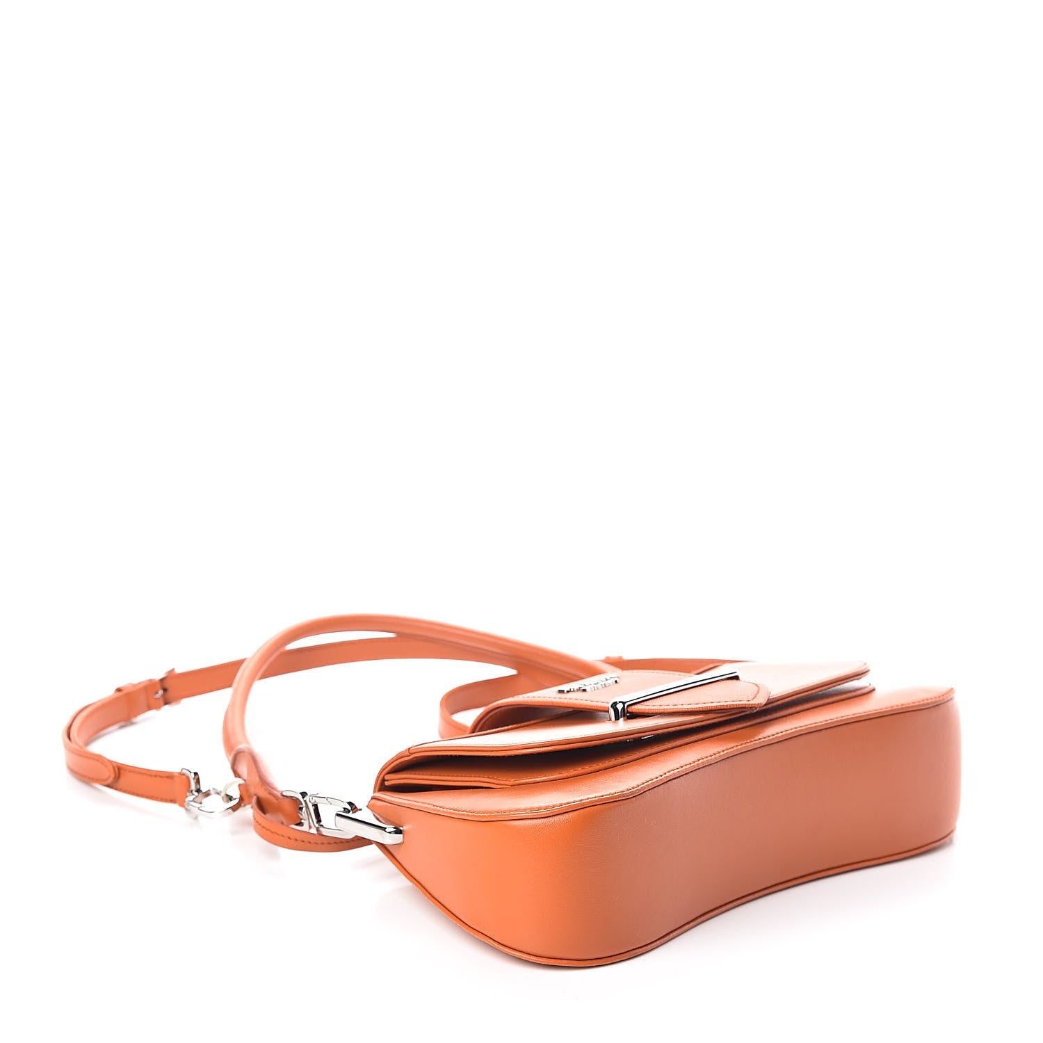 Prada City Calfskin Saffiano Sidonie Shoulder Bag Papaya 4 of 9