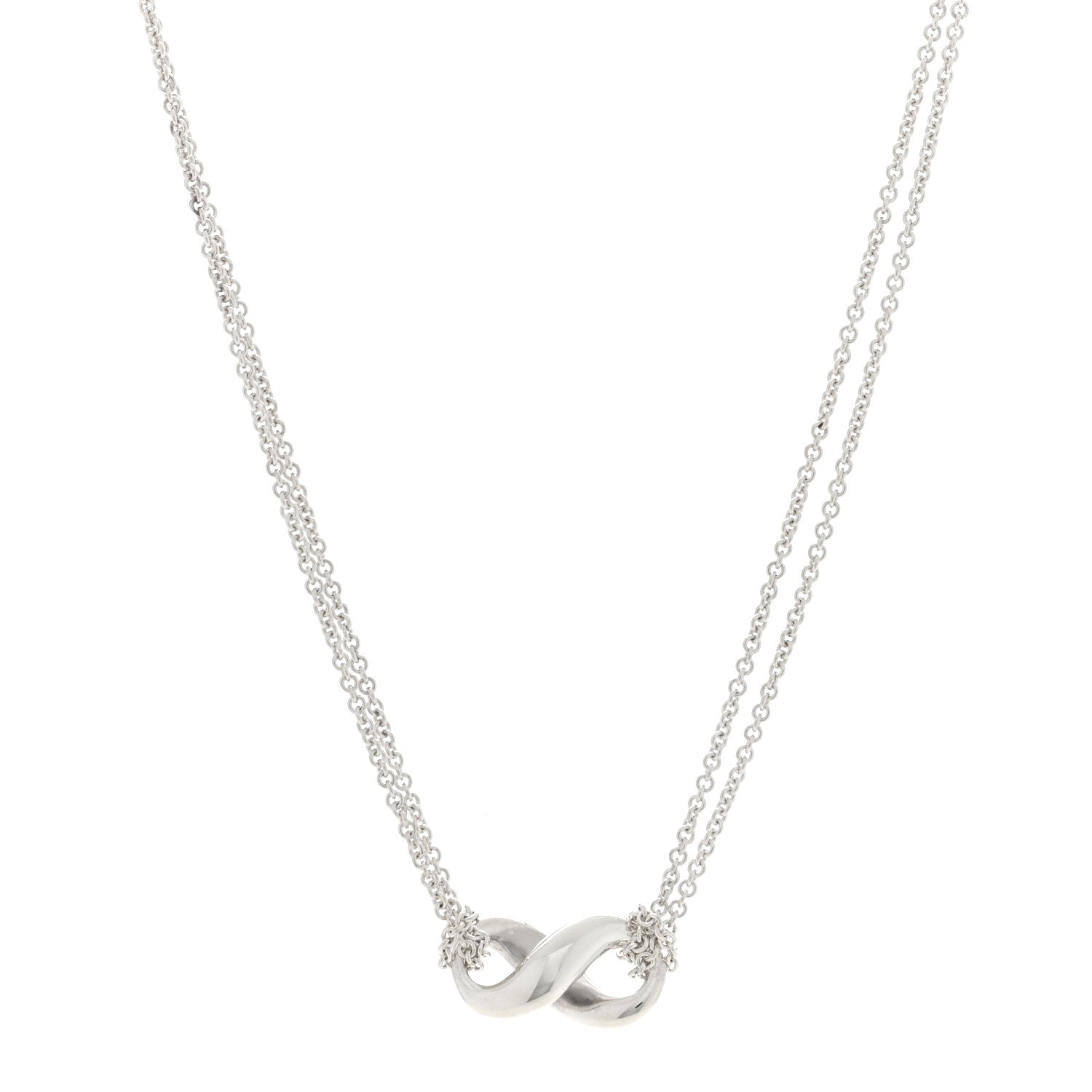Tiffany Sterling Silver Figure 8 Pendant Necklace 1 of 4